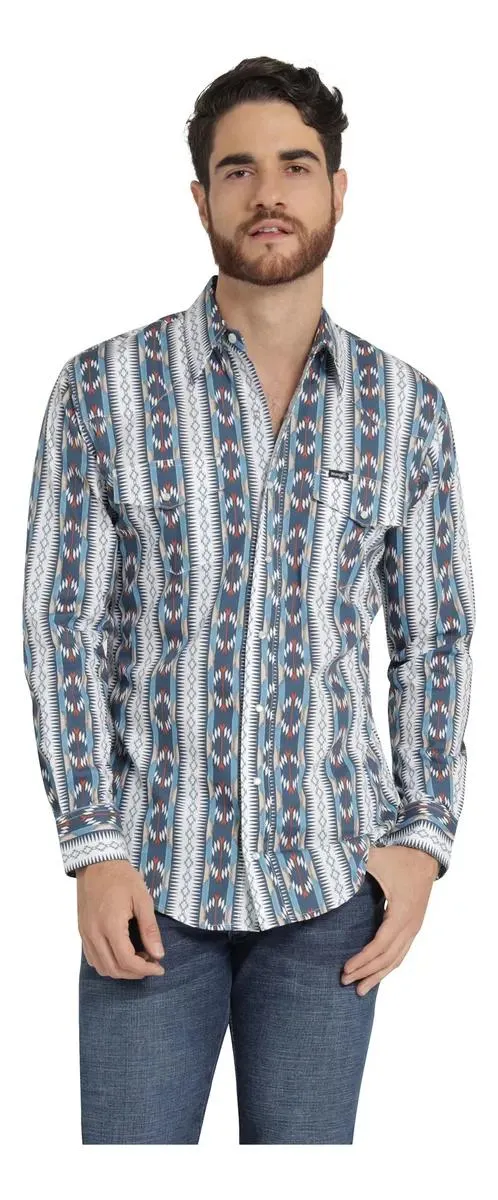 Camisa Vaquera Hombre Wrangler Regular Fit Manga Larga 369