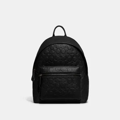 Mochila Coach Charter 24 In Signature Pebble Leather