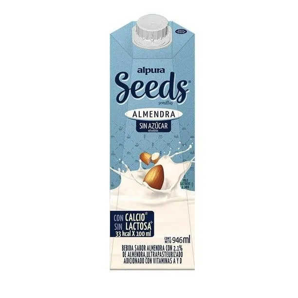 Bebida Alpura seeds sabor almendra 946 ml