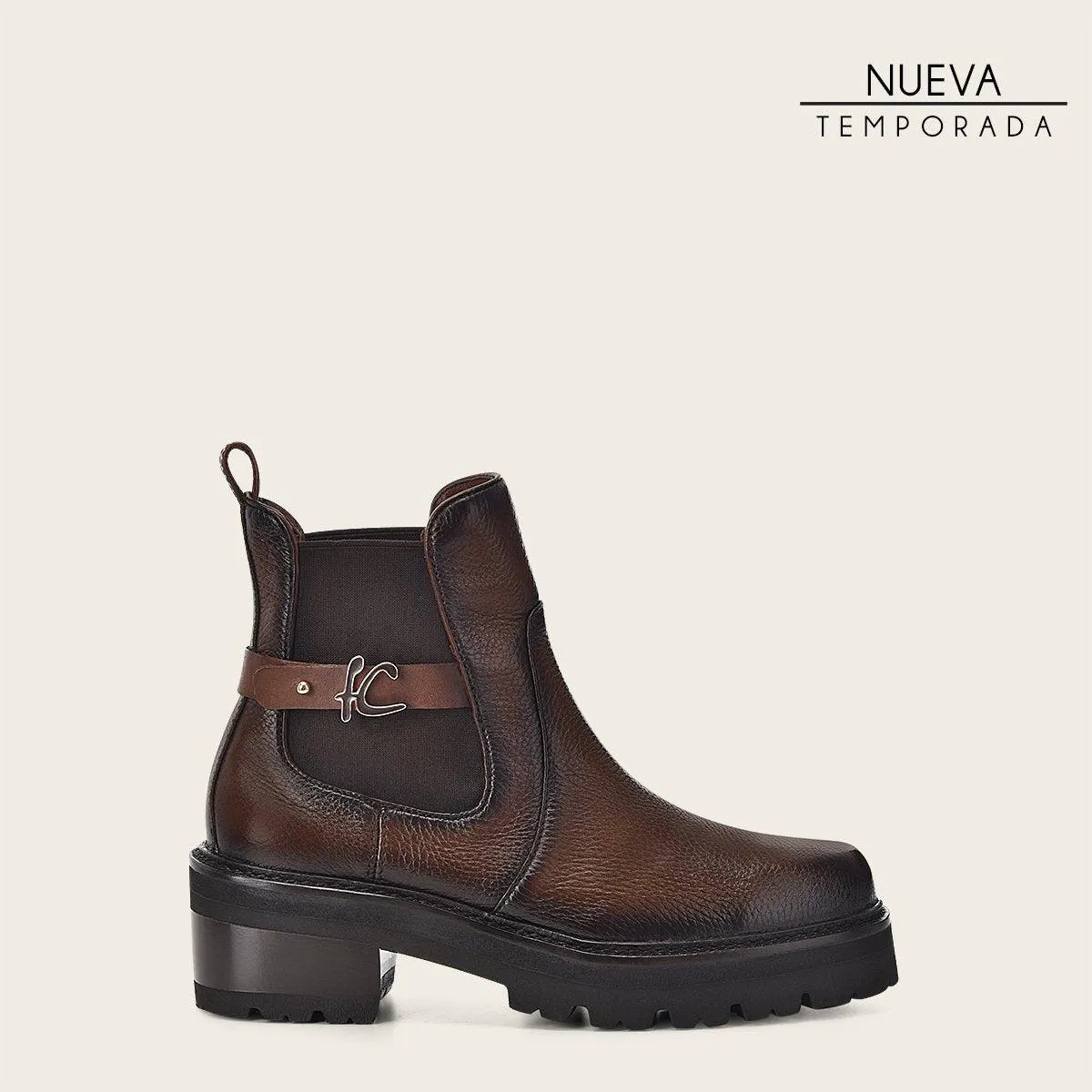 Botín para dama en piel genuina de venado