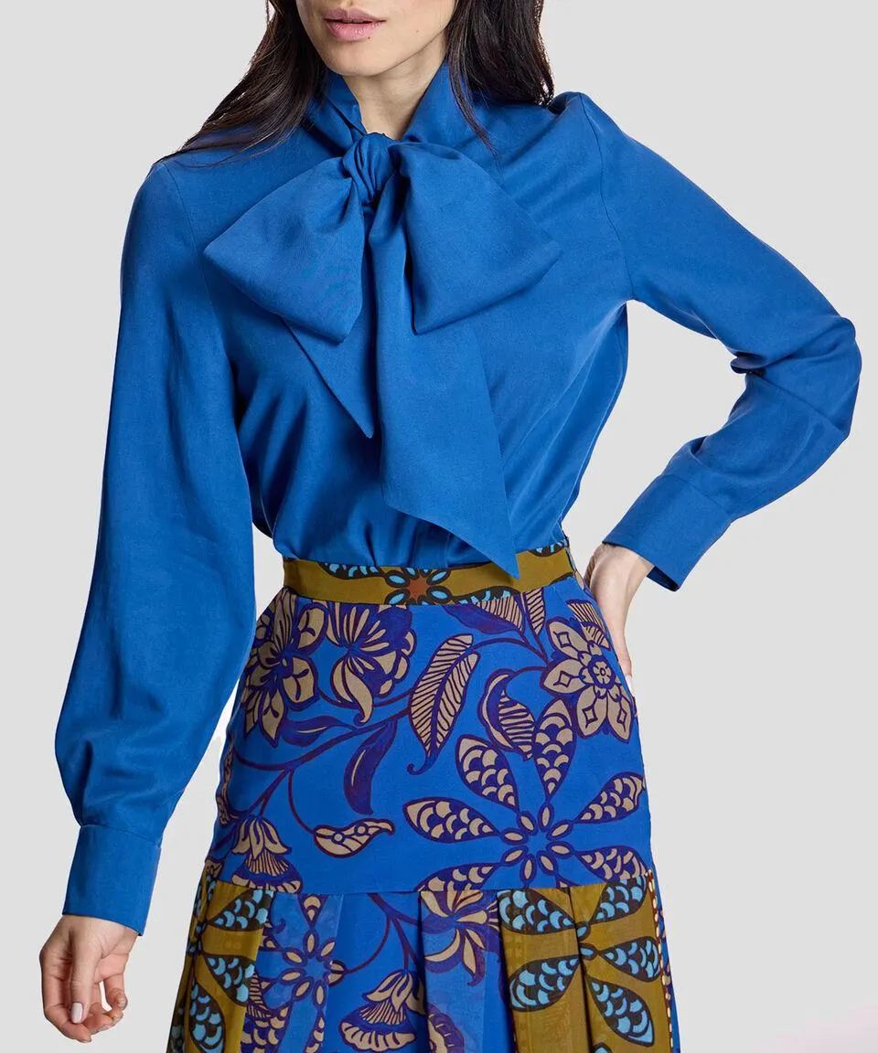 Blusa lisa manga larga Mujer