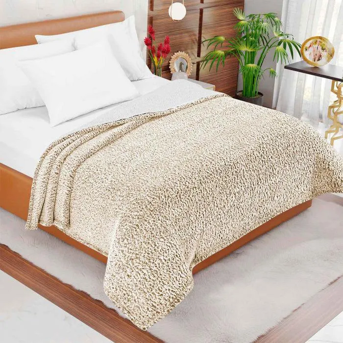 COBERTOR NEVADO MATRIMONIAL CAMELLO