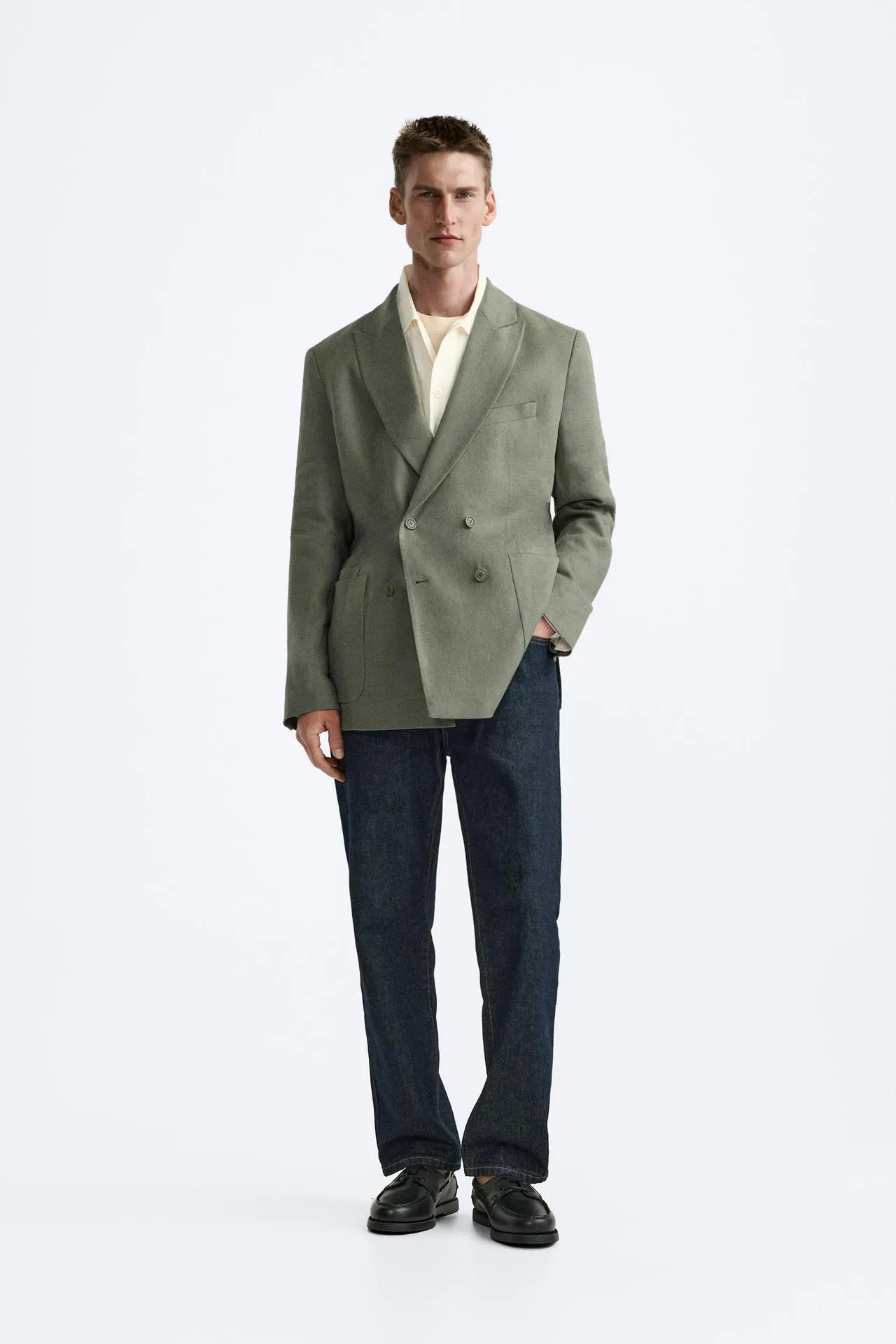 BLAZER CRUZADO TRAJE 100% LINO