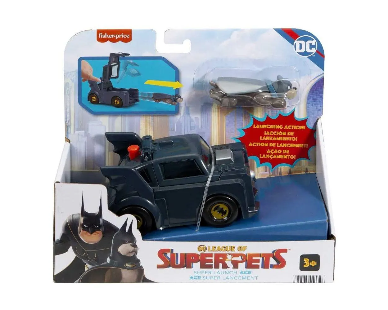 DC Liga de Super Mascotas Ace Coche lanzador de juguete