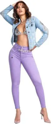 jeans super skinny cintura alta incluye cinturon