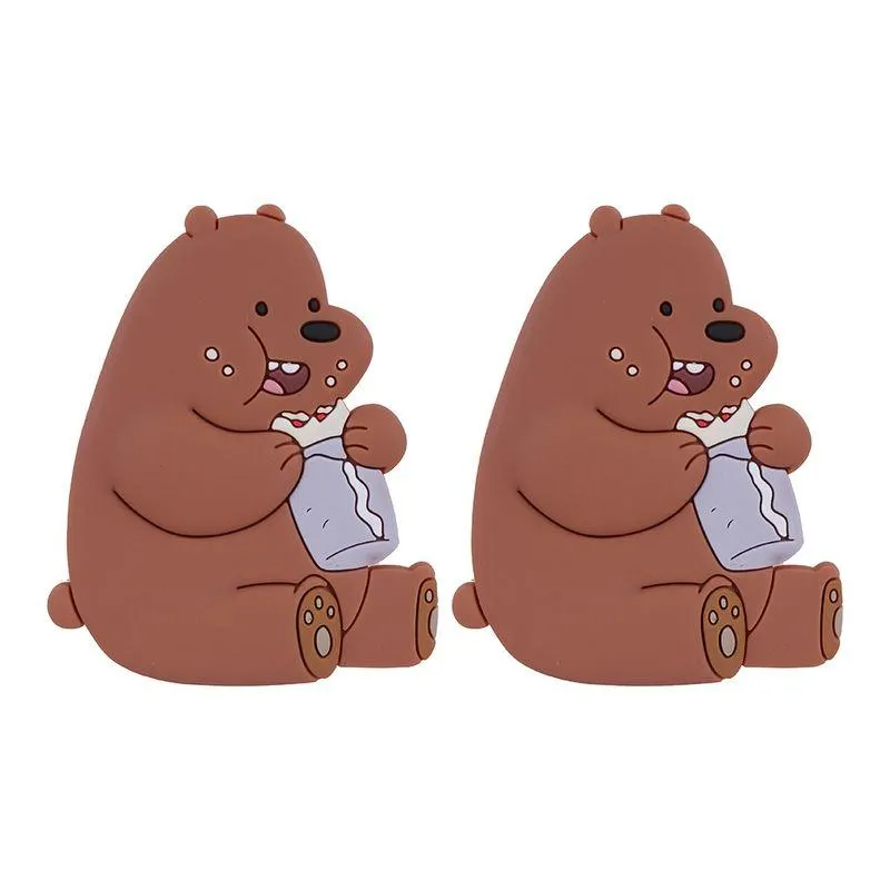 Almohadillas Protectoras Para Parachoques We Bare Bears Pardo PVC Café 4.8x6.6 cm 2 Piezas
