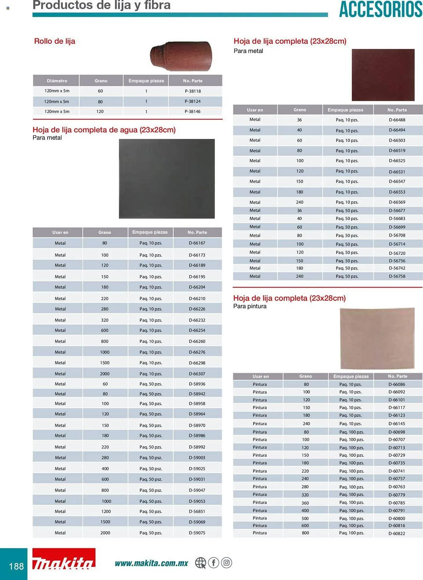 Catálogo de Catálogo Makita 8 de julio al 31 de diciembre 2025 - Pagina 188