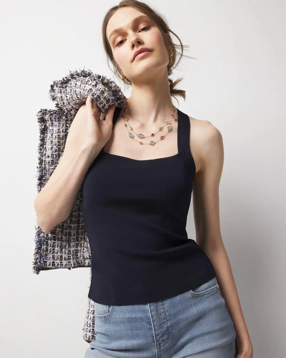 WHBM FORME ™ Sculpt Stretch Sweater Halter Top