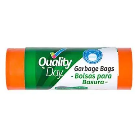 Bolsas para Basura Grandes Quality Day Color Naranja 12 piezas
