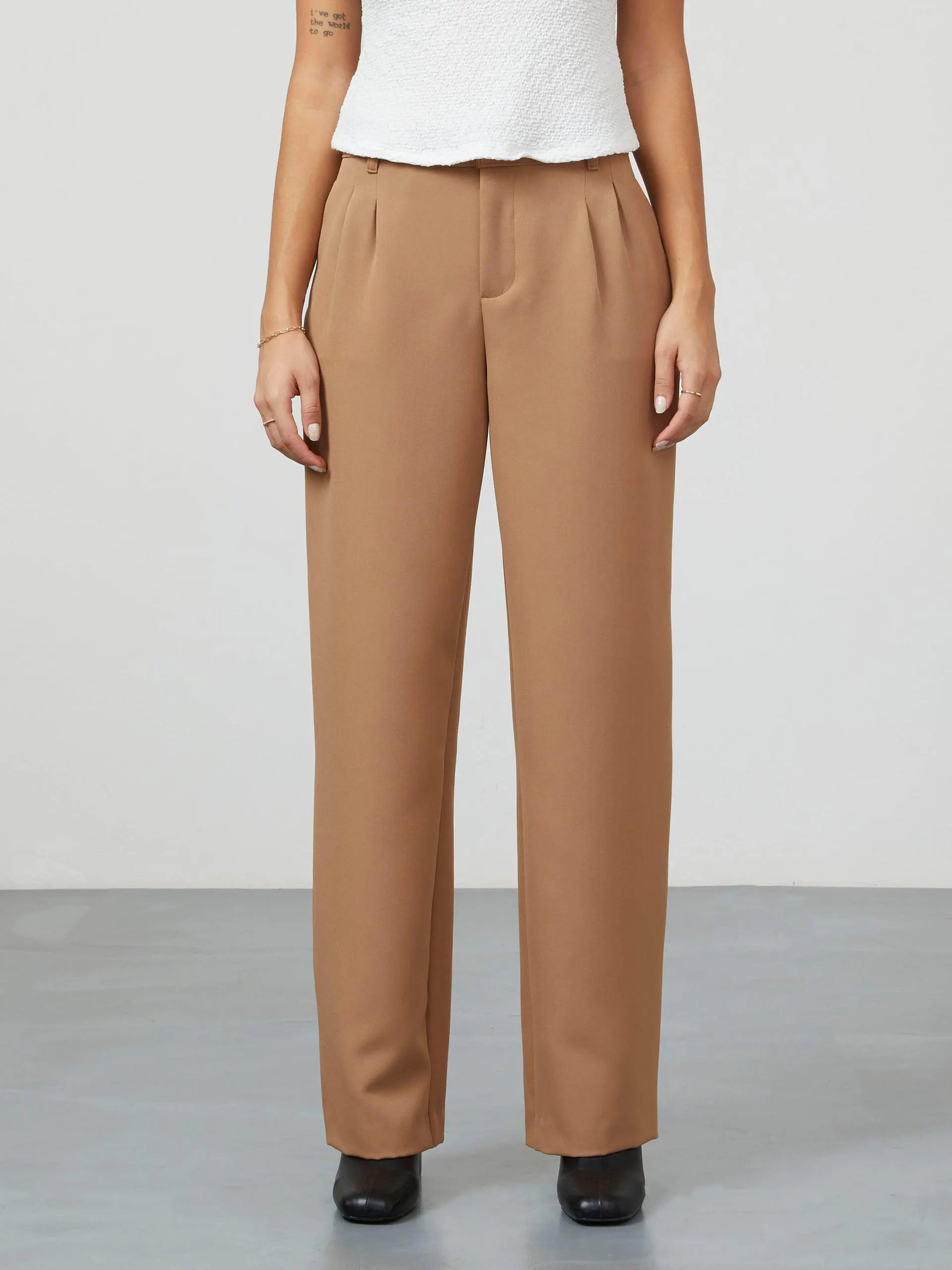 Pantalón Recto Café