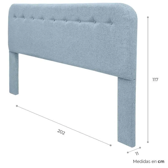 Cabecera King Tela Azul Claro Vux