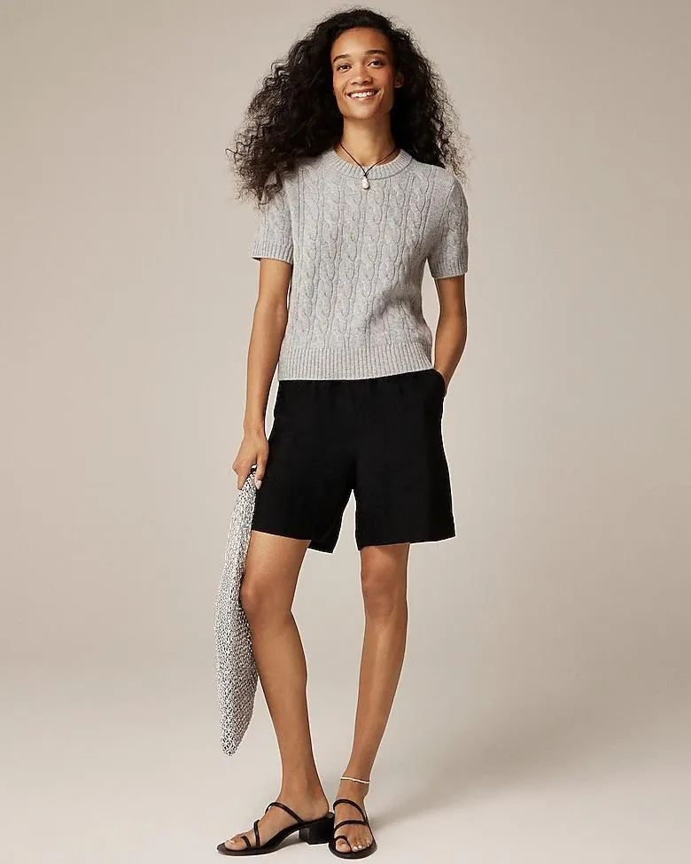 Cashmere cable-knit T-shirt