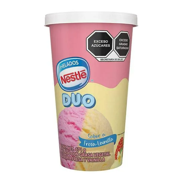 Helado Nestlé dúo vainilla fresa 671 g