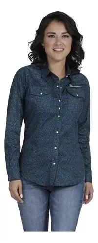 Blusa Vaquera Mujer Wrangler Slim Fit Manga Larga 002