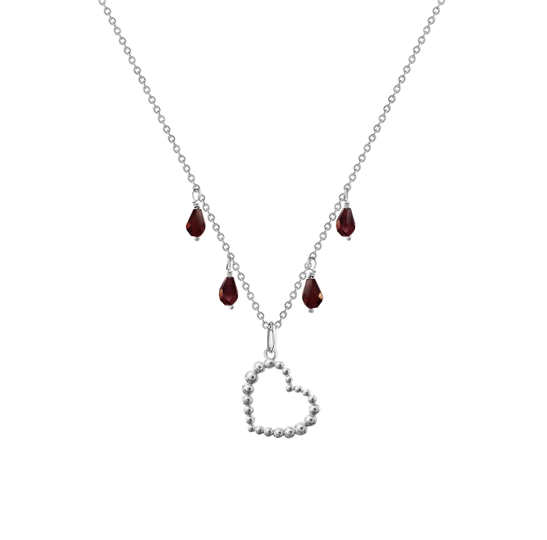 Collar Mujer Plata 925 Burbujas Corazon Granate Anamora por Tanya Moss