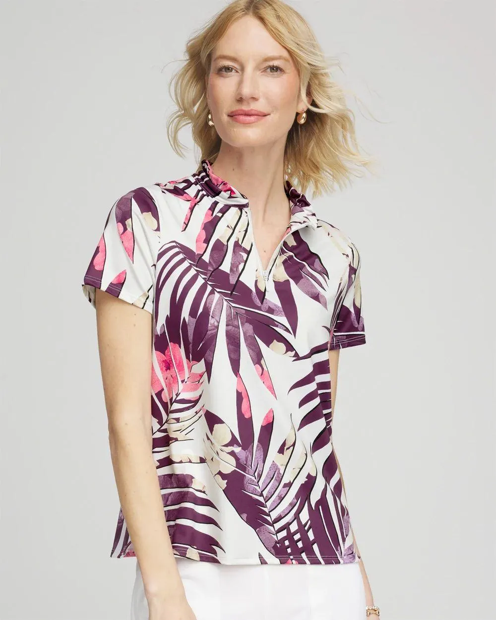 Zenergy ® UPF Ruffle-Neck Polo