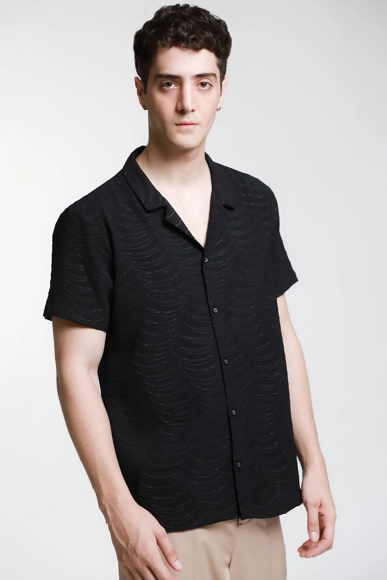 Camisa Bowling Texturizada