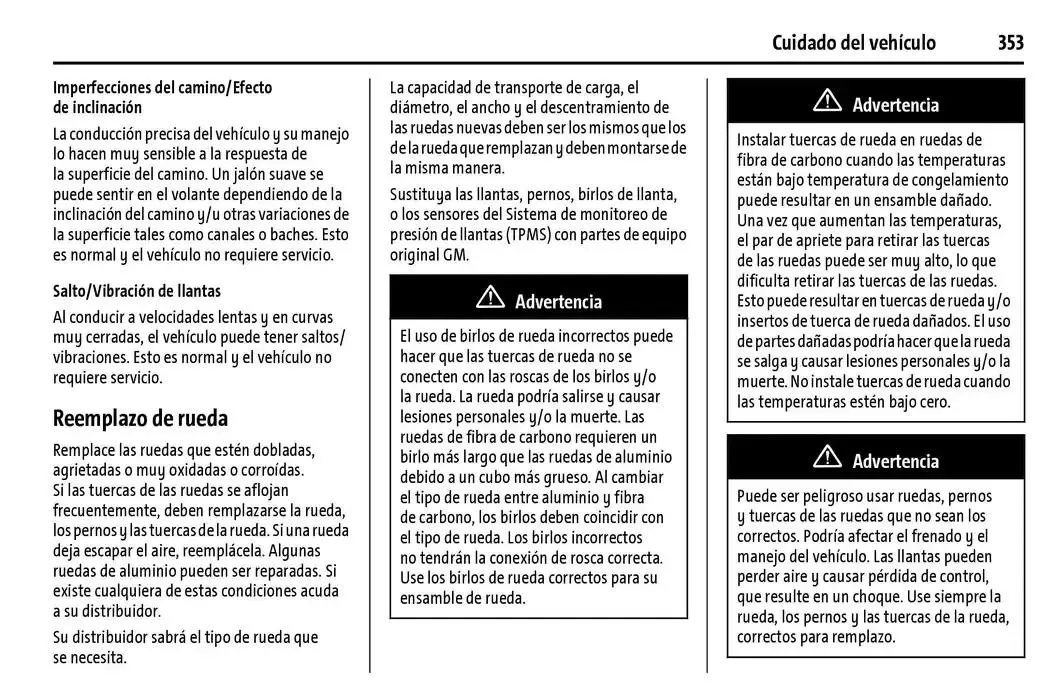 Catálogo de Chevrolet Corvette Stingray Manual del propietario 22 de enero al 31 de diciembre 2025 - Pagina 354