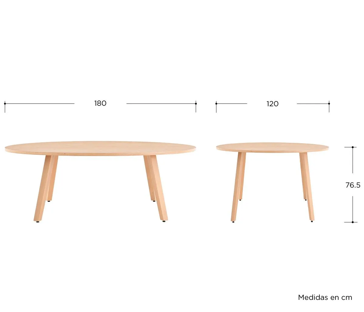 Mesa de comedor ovalada Xocos - Natural