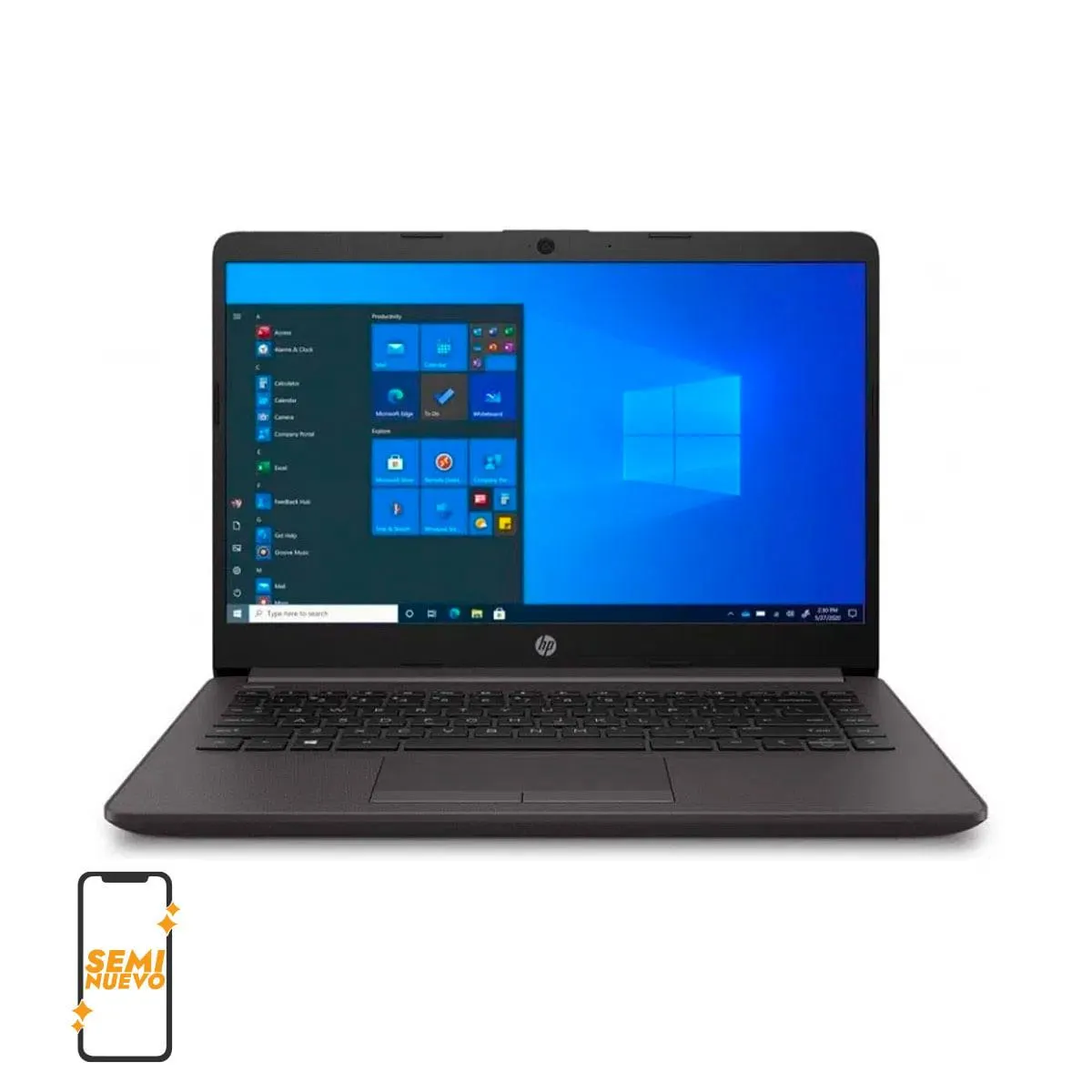HP 14" 14-DQ0001DX Intel Celeron N4020 64GB eMMC 4GB Windows 10 en modo S Seminueva Negro