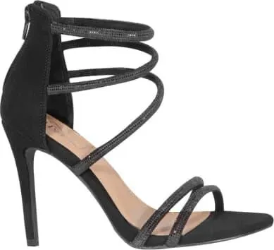 sandalia tacón delgado con pedrería