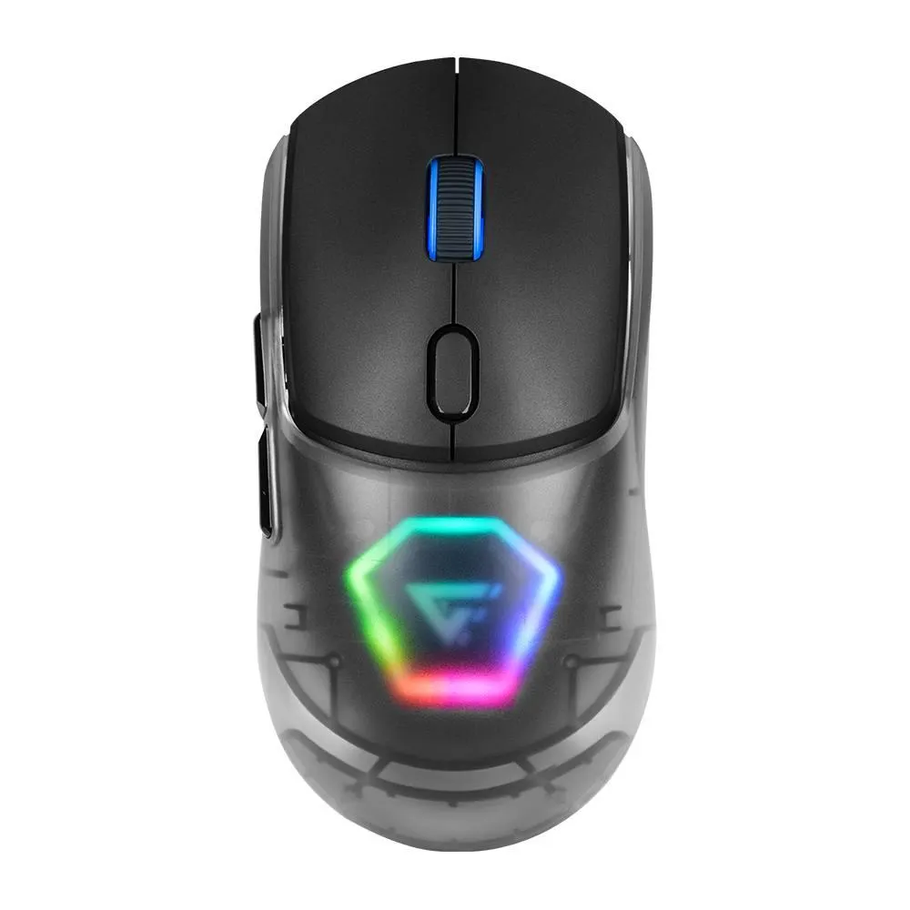 Mouse Gamer Game Factor Mow700-Bk Rgb Óptico 26000 Dpi Inalámbrico 2.4Ghz Y Bt 3 Carcasas Negro