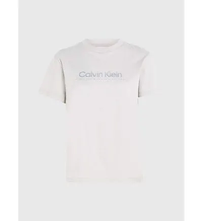 Playera Calvin Klein Logo Mujer Gris