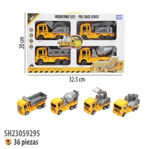 CAMIONES CONSTRUCCION 4 PIEZAS