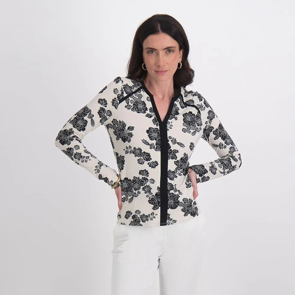 Blusa Floral en Contraste