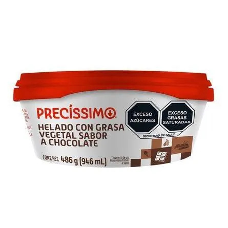Helado con Grasa Vegetal Sabor Chocolate Precissimo 946 ml