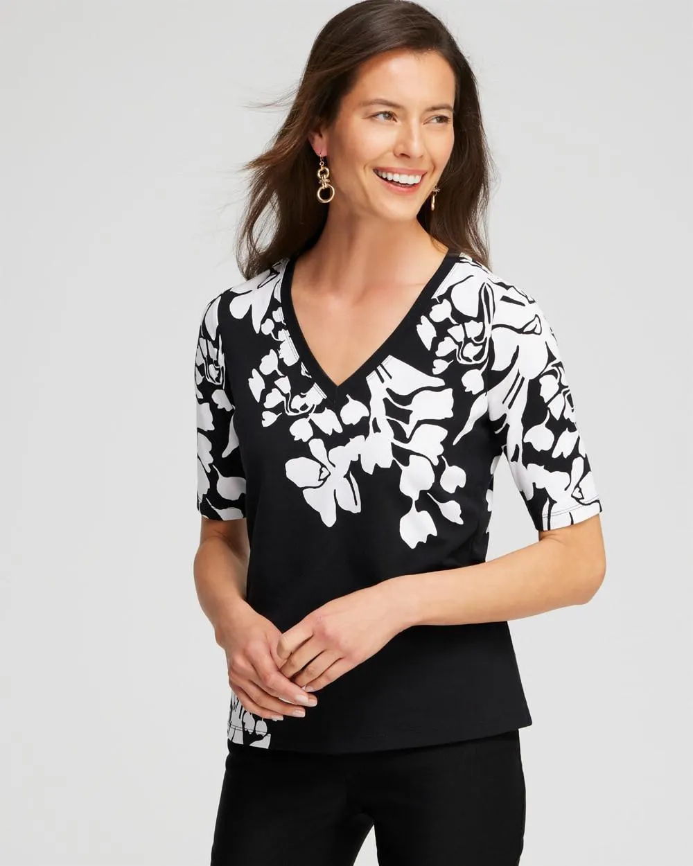 Floral Perfect Elbow Sleeve Tee