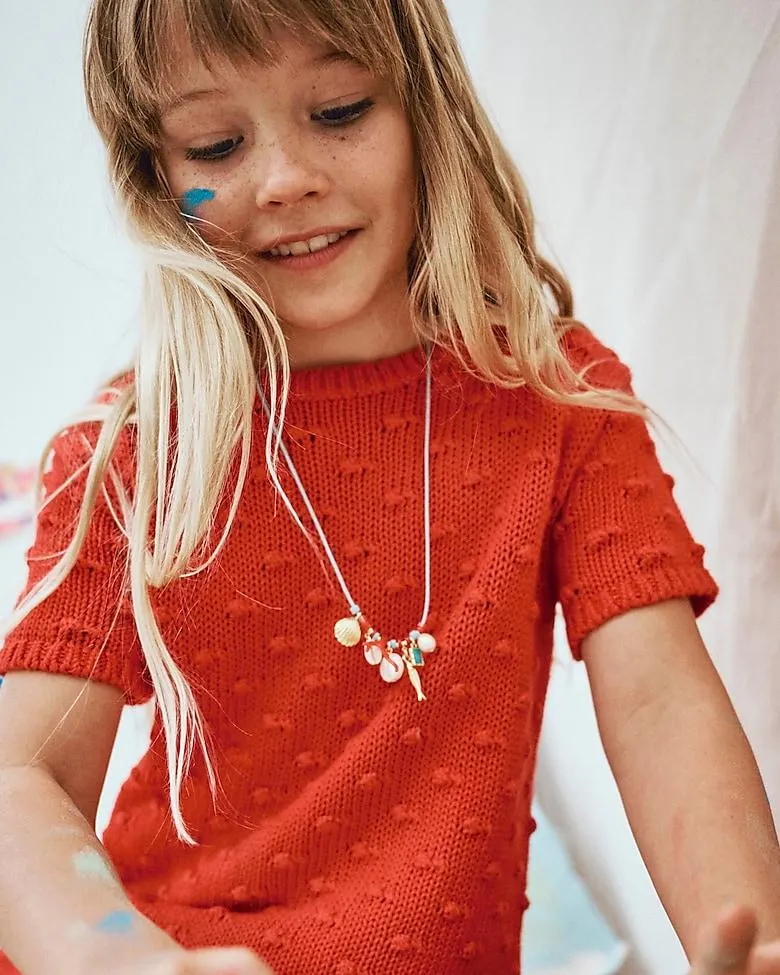 Girls' bobble sweater-tee in cotton