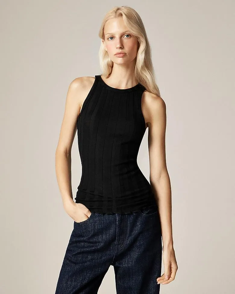 Alex Eagle X J.Crew ribbed shell tank top in merino wool