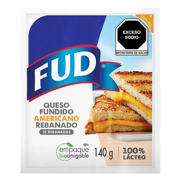 Queso Fud americano fundido rebanadas 140 g