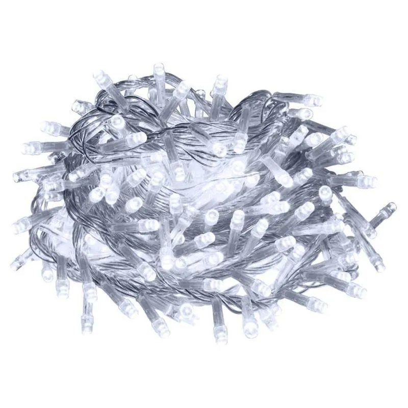 Serie De Luces Navideña Blanca 300 Led 8 Funciones 13.5 Mts