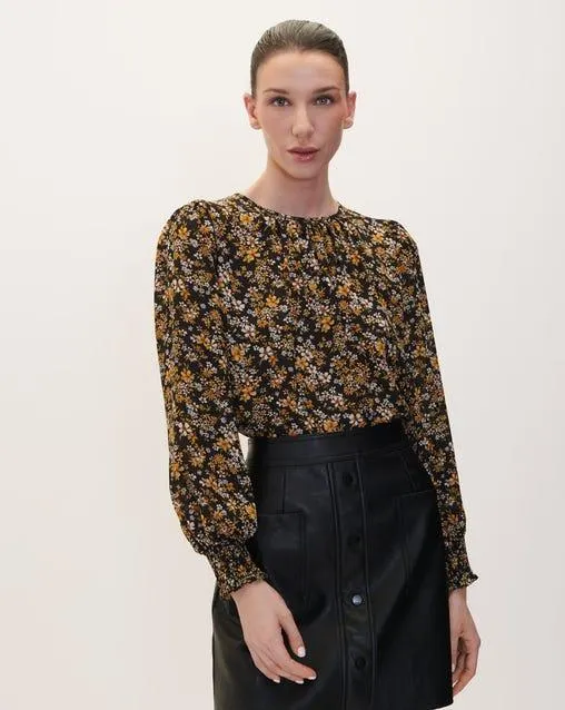 Blusa Estampado Floral Puños Enresortados