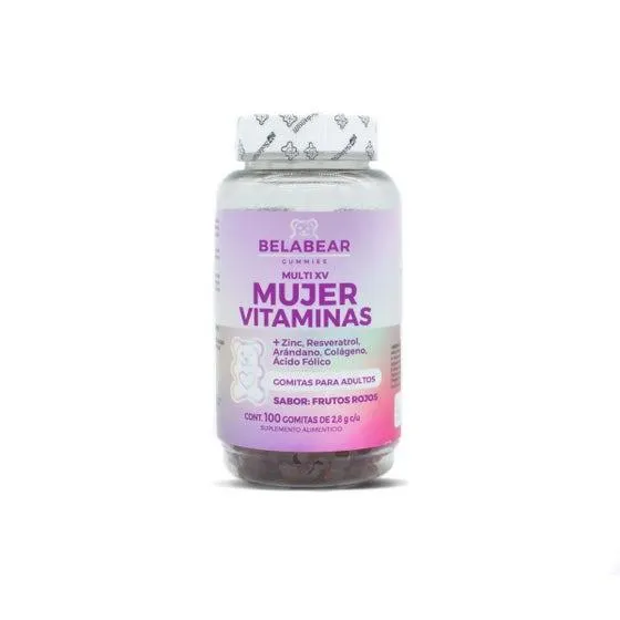 Gomitas de Vitaminas y Minerales para Mujer BELABEAR Frutos rojos 100 Gomas