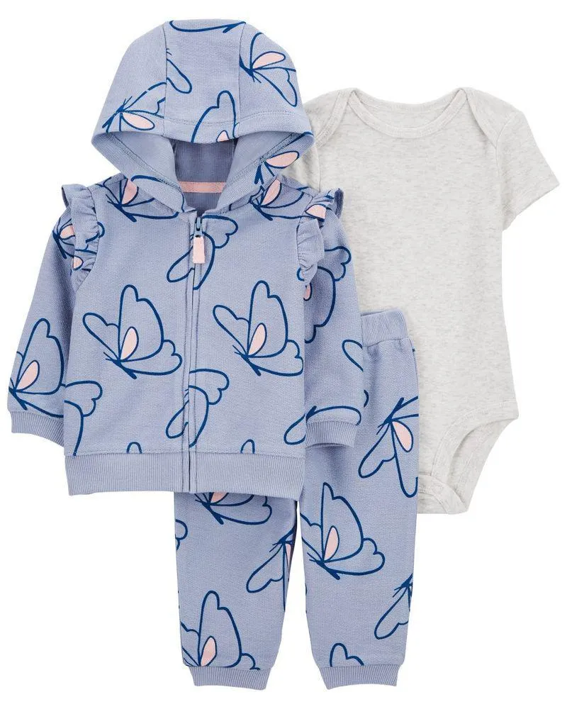 Conjunto De 3 Piezas Con Estampado De Mariposas Carter's