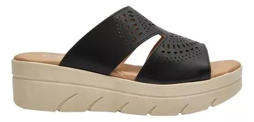 Sandalias De Plataforma Mujer Olga Negro Confort Fareli