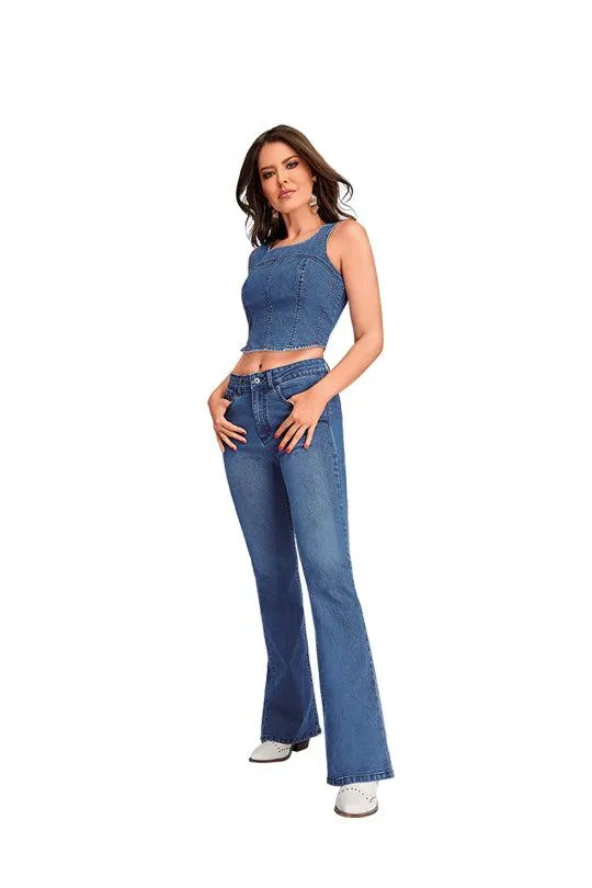 Jeans campana tiro medio 17224