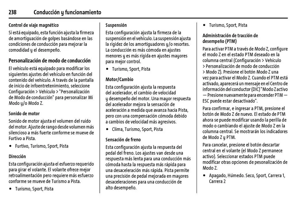 Catálogo de Chevrolet Corvette Stingray Manual del propietario 22 de enero al 31 de diciembre 2025 - Pagina 239