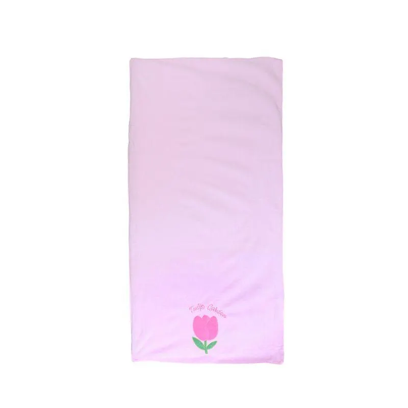 Toalla De Baño Bordado De Flor Tulip Garden Microfibra Rosa 140x70 cm