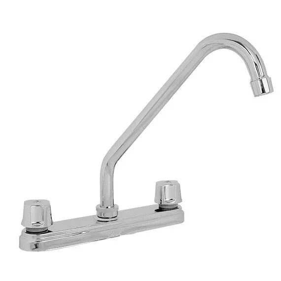 Mezcladora Fregadero Pico Ganso Cierre Compresion 8in