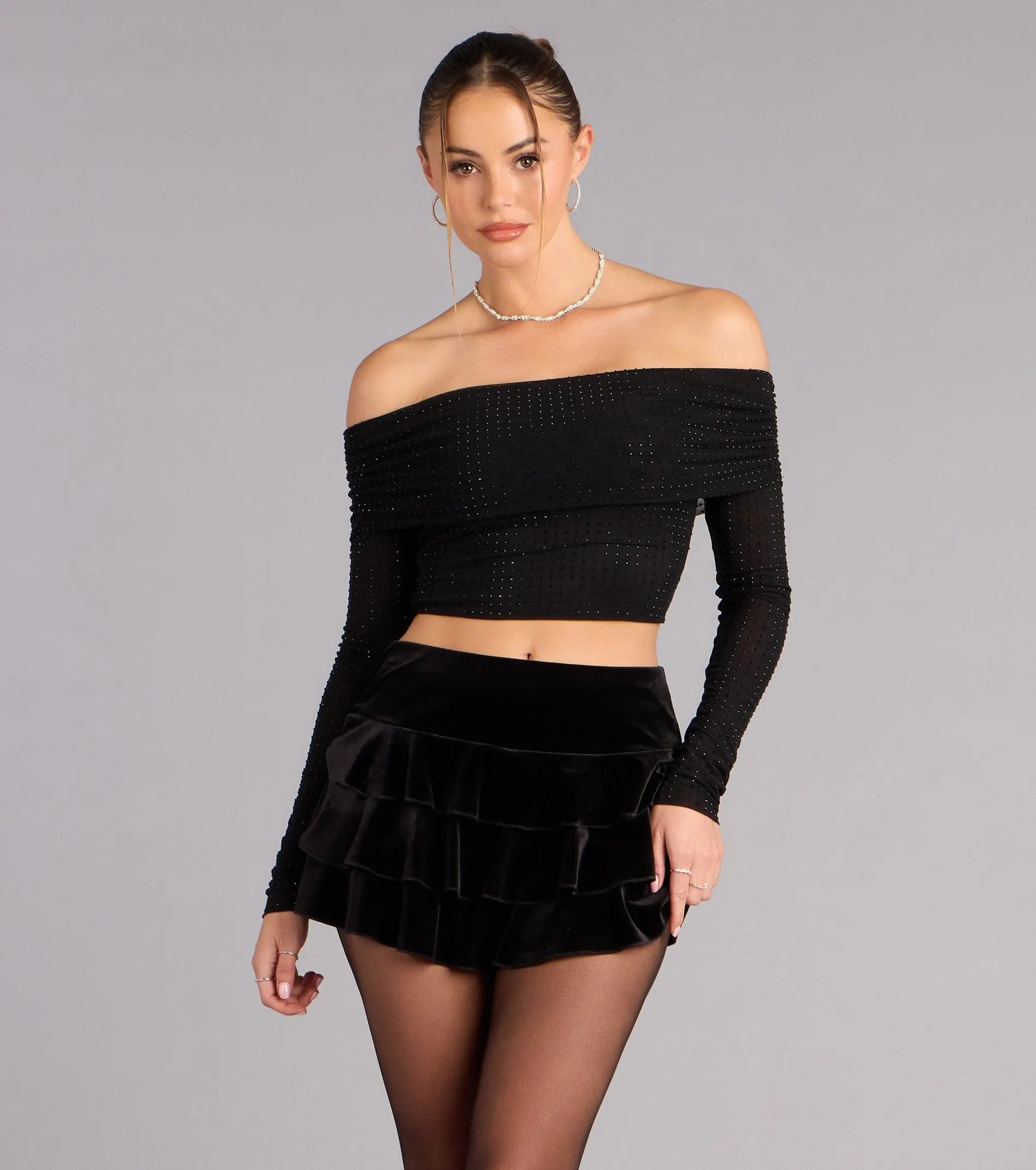 Shimmer Ease Off-The-Shoulder Top