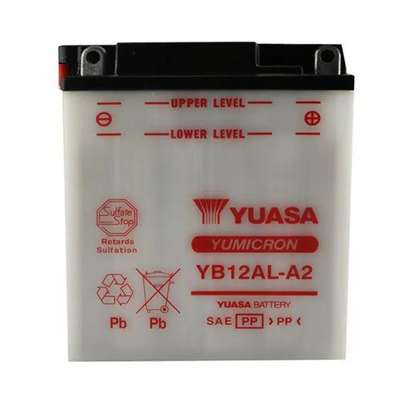Bateria para moto YB12AL-A2 12V 12Ah Yuasa sin acido