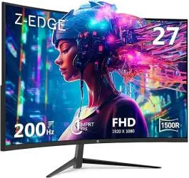 Monitor Gamer Curvo Z-edge UG27 LED 27", 1920x1080 Full HD, FreeSync, 200Hz, HDMI/DisplayPort, Bocinas Integradas, Negro