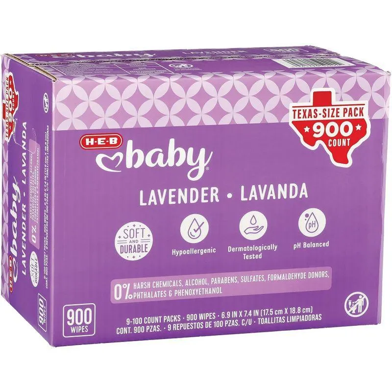 Heb Baby Toallitas Humedas para Bebe Aroma Lavanda 900 Toallitas