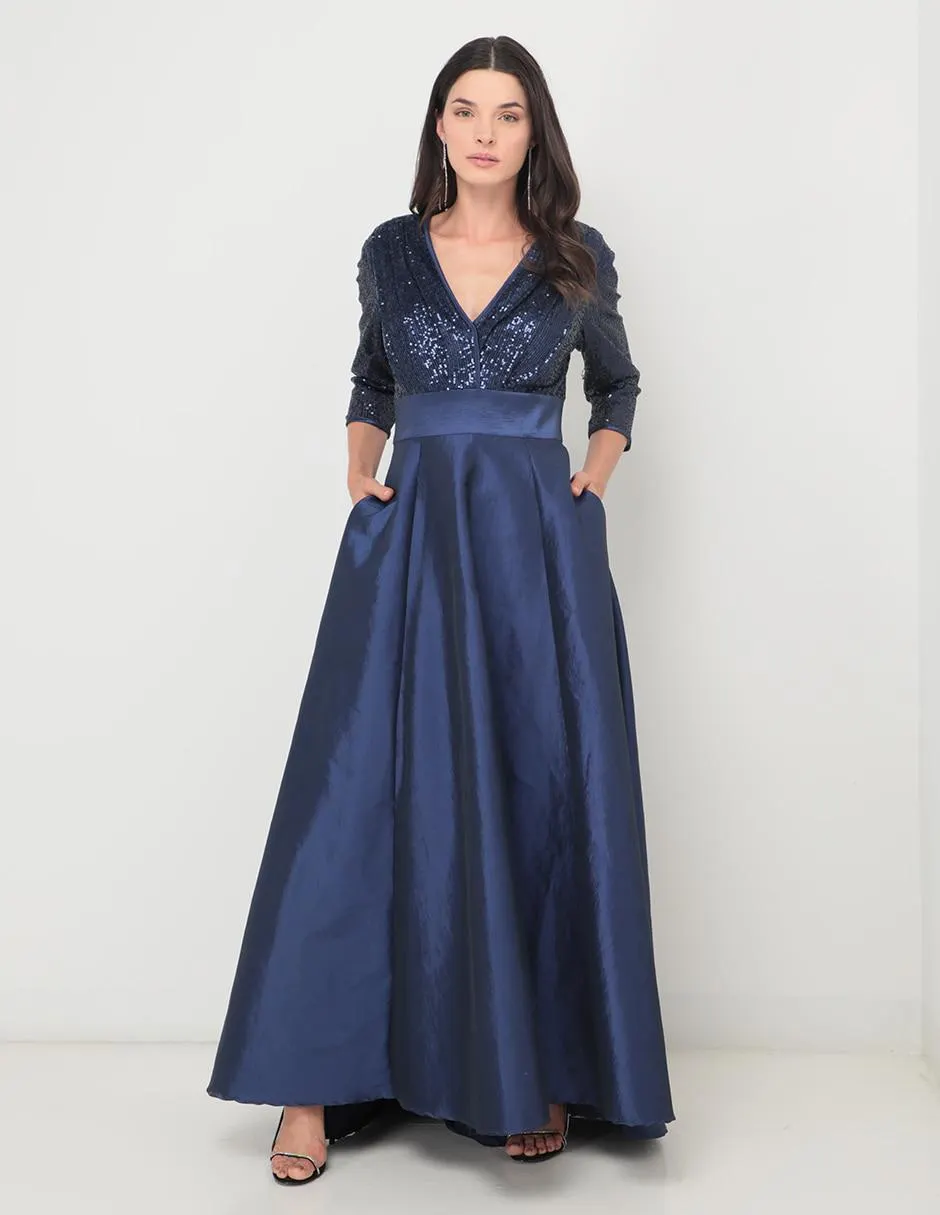 Vestido maxi de fiesta Ema Valdemossa Curvy escote V