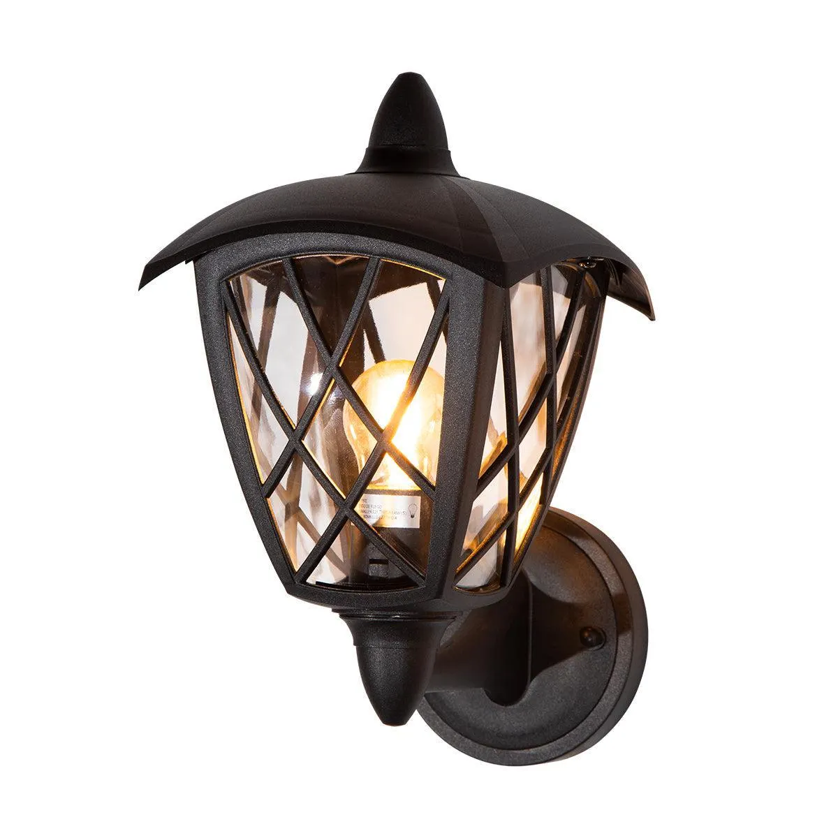 Farol de pared exterior, IP44, acabado negro, 10W, E27, 1 luz