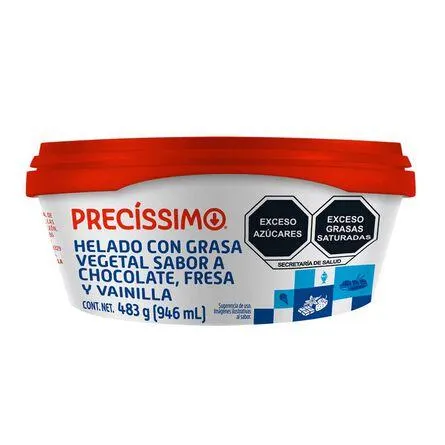 Helado con Grasa Vegetal Sabor Napolitano Precissimo 946 ml